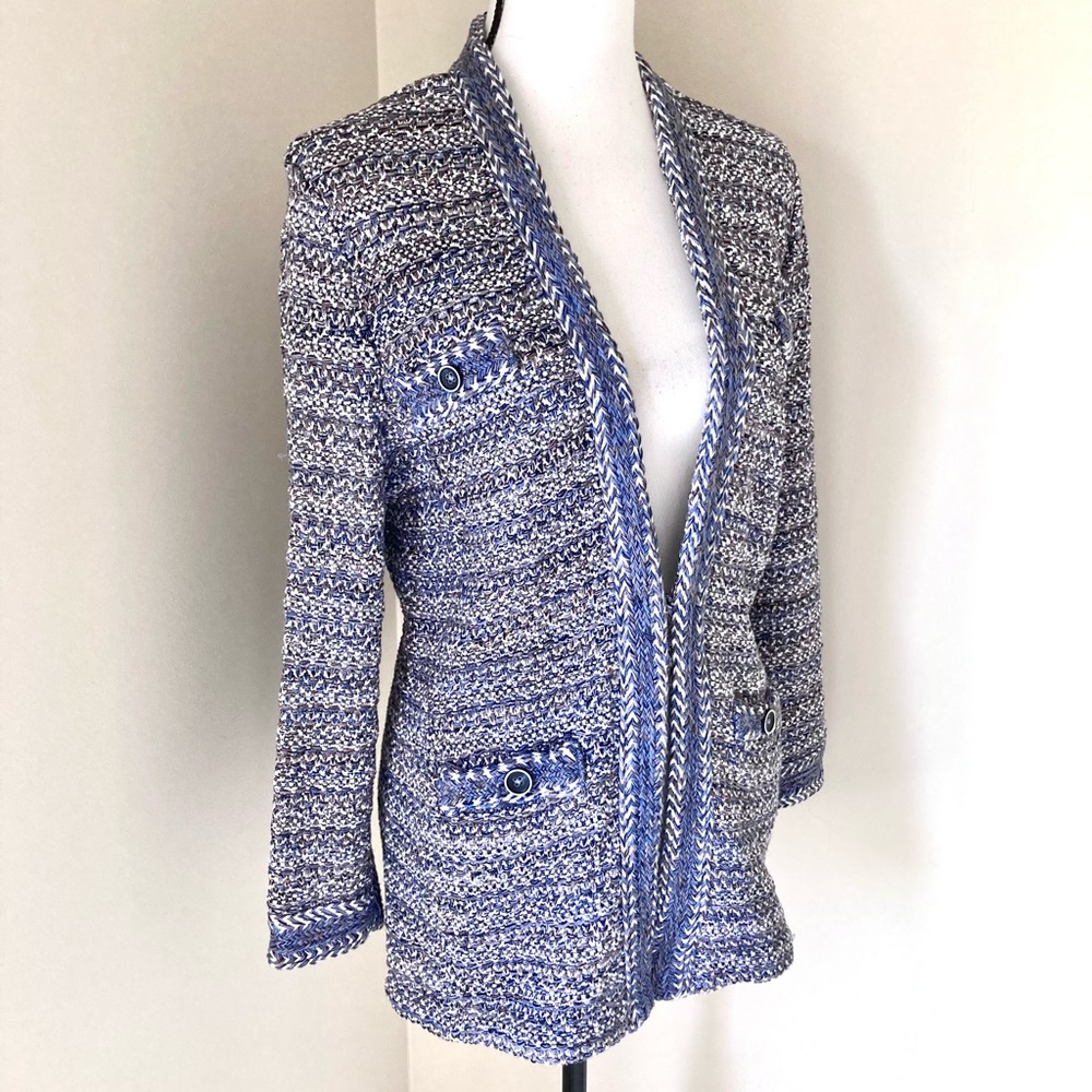 Chico’s Tweed Sweater Cardigan Jacket Size L - Picture 4 of 8